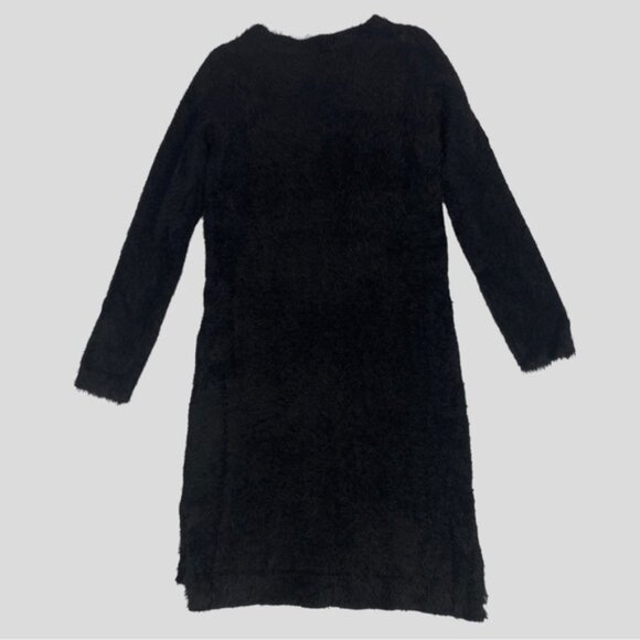 If It Were Me Sweater Womens Large Black Long Sleeve Long Line Pull Over Furry - Picture 2 of 9